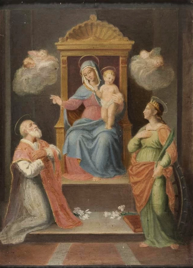 La Vergine in trono clol Bambino, san Filippo Neri e Caterina d'Alessandria